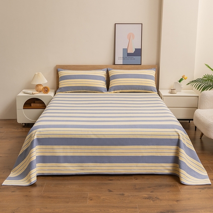 91家纺网 家纺一手货源 找家纺 2025新款老粗布床单老粗布凉席系列-凉席 暖光-黄