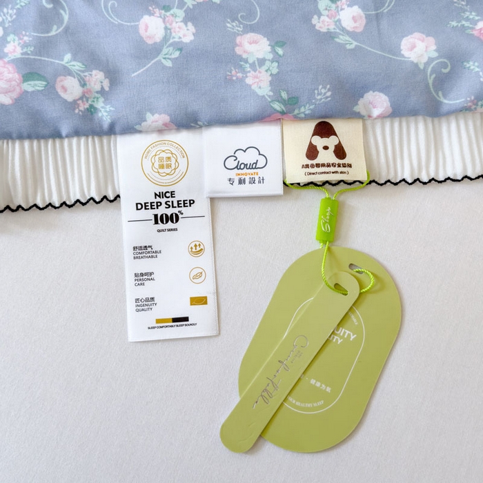 91家纺网 家纺一手货源 找家纺 眠多宝 2026新款亲肤舒适水洗棉花边夏被 浮梦