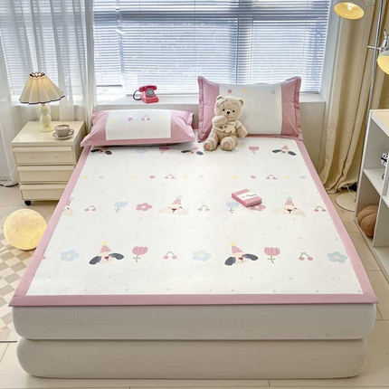 鑫琪莱家纺 2025新款数码印花加密冰藤凉席三件套 床席款-休闲时光