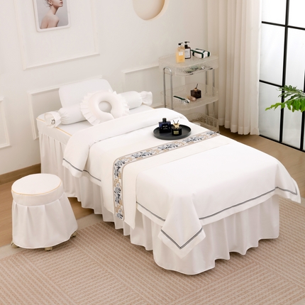 千姿坊美 容床罩 2025新款永恒美 容床四件套 601永恒白色