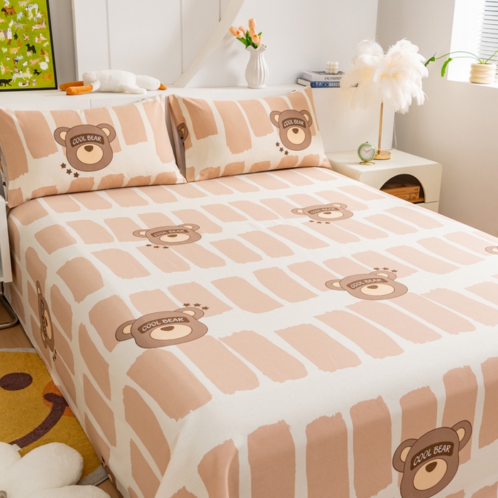 91家纺网 家纺一手货源 找家纺 2025新款老粗布床单老粗布凉席系列-凉席 酷酷熊