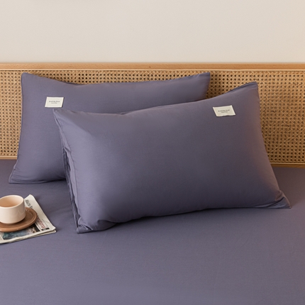 梵克保罗 2025新款亲肤舒适全棉13372喷气纯色单枕套 帝王紫