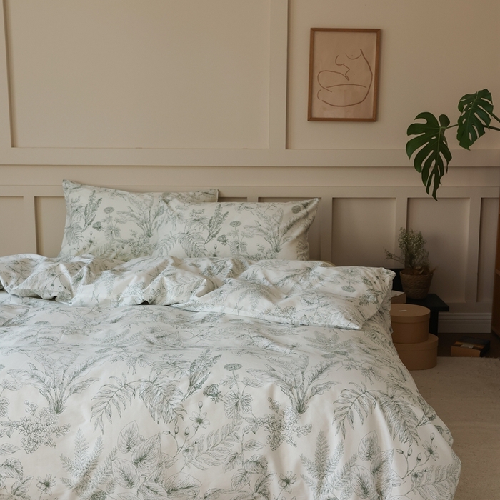 91家纺网 家纺一手货源 找家纺 棉眠 2025新款春夏花间牧歌田园系列四件套 仲夏雨夜