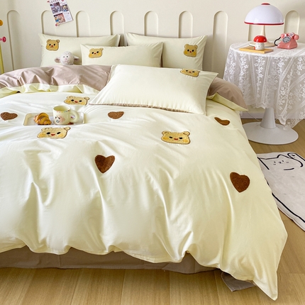 91家纺网 家纺一手货源 找家纺 （总）2025新款全棉水洗棉毛巾绣四件套