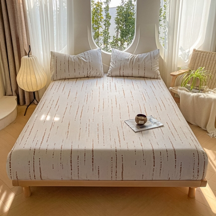 雅居纺家纺  2025新款全棉简约老粗布 青春-咖