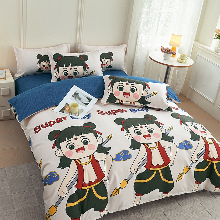 91家纺网 家纺一手货源 找家纺 爱诗诺2025加厚生态棉磨毛四件套高克重植物羊绒四件套大量现货少年英雄