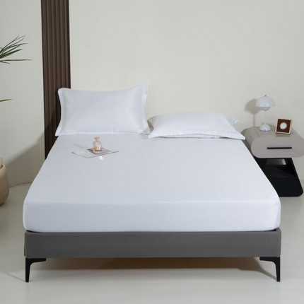 馨乐家纺 2025款水洗天丝纯色床笠 珍珠白