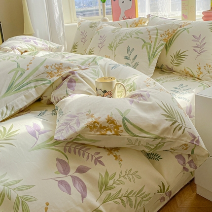 2025新款亲肤舒适全棉印花四件套系列 花草相依