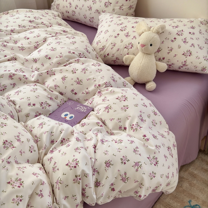 91家纺网 家纺一手货源 找家纺 冕悠家纺 2025新款热款A类高克重针织双层纱四件套系列 （提供买家秀） 十里花田