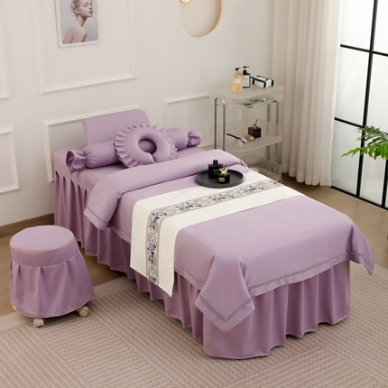 千姿坊美 容床罩 2025新款永恒美 容床四件套 601永恒紫色