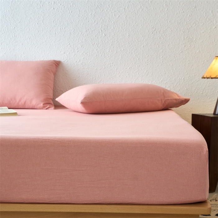 91家纺网 家纺一手货源 找家纺 （总）兰紫橙新款全棉色织全棉纯色水洗棉床笠		 		