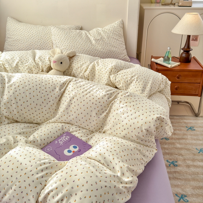 91家纺网 家纺一手货源 找家纺 冕悠家纺 2025新款热款A类高克重针织双层纱四件套系列 （提供买家秀） 繁花协奏