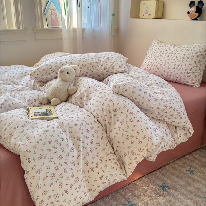 91家纺网 家纺一手货源 找家纺 冕悠家纺 2025新款热款A类高克重针织双层纱四件套系列 （提供买家秀） 花开半夏