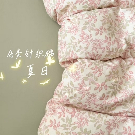（买家秀）（爆款花型 不断货）2025年新款A类母婴级针织棉双层纱印花被套三件套全棉纯棉被套 初夏