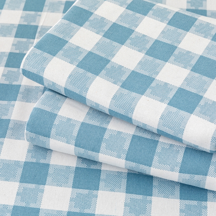 91家纺网 家纺一手货源 找家纺 2025新款老粗布床单老粗布凉席三件套系列-床单 月白-蓝