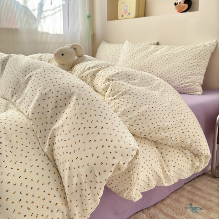 91家纺网 家纺一手货源 找家纺 冕悠家纺 2025新款热款A类高克重针织双层纱四件套系列 （提供买家秀） 繁花协奏