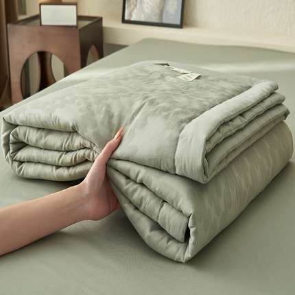 91家纺网 家纺一手货源 找家纺 （总）一加一 2025新款全棉水洗色织提花多层泡泡纱娜雅醋酯夏被四件套