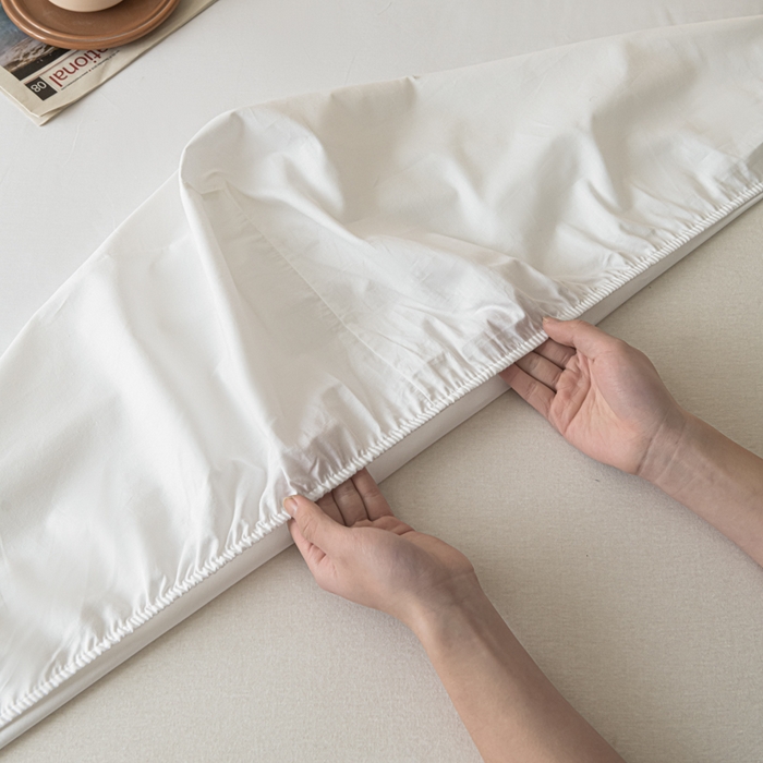 91家纺网 家纺一手货源 找家纺 梵克保罗 2025新款亲肤舒适全棉13372喷气床笠 雅典白