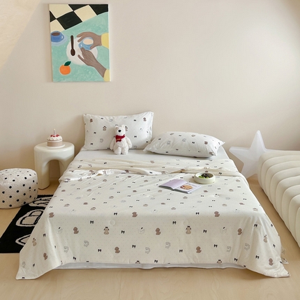 一加一 2025A类牛奶丝针织棉印花大豆夏被 狗狗乐园