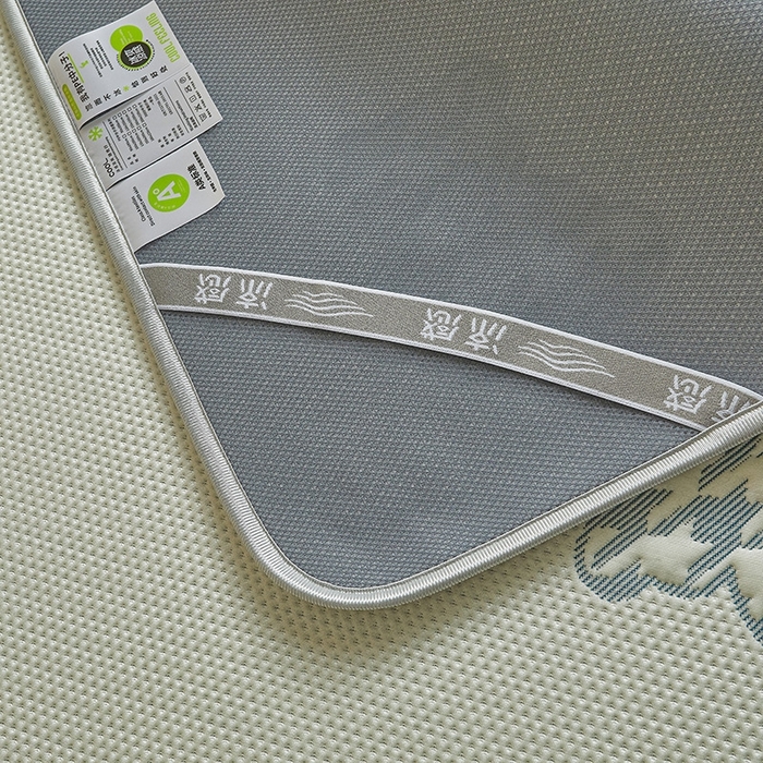 91家纺网 家纺一手货源 找家纺 柔品2025新款PE中分子凉感提花凉席系列 卡迪熊 奶绿-床席款