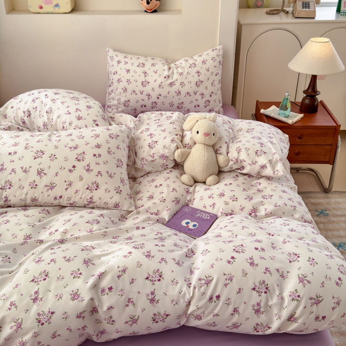 91家纺网 家纺一手货源 找家纺 冕悠家纺 2025新款热款A类高克重针织双层纱四件套系列 （提供买家秀） 十里花田