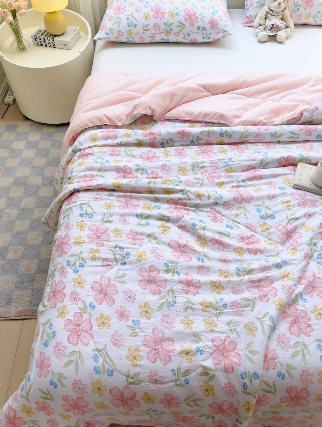 91家纺网 家纺一手货源 找家纺 穆琪 2025新款小花边印花夏被小清新夏凉被 左岸花开-小花边