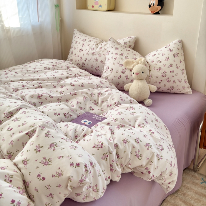 91家纺网 家纺一手货源 找家纺 冕悠家纺 2025新款热款A类高克重针织双层纱四件套系列 （提供买家秀） 十里花田