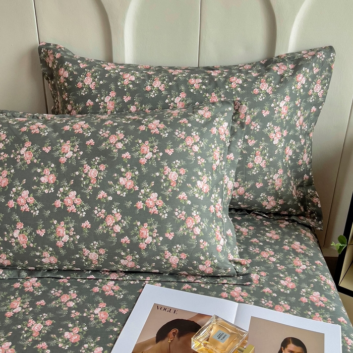 91家纺网 家纺一手货源 找家纺 2025新款全棉花边款床单 白兰地