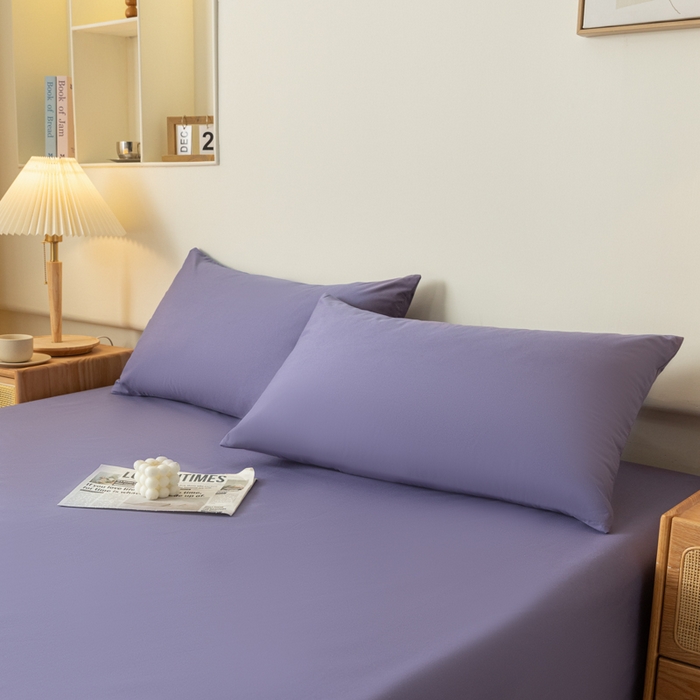 91家纺网 家纺一手货源 找家纺 梵克保罗 2025新款亲肤舒适防水纯色枕套 C-莫奈紫