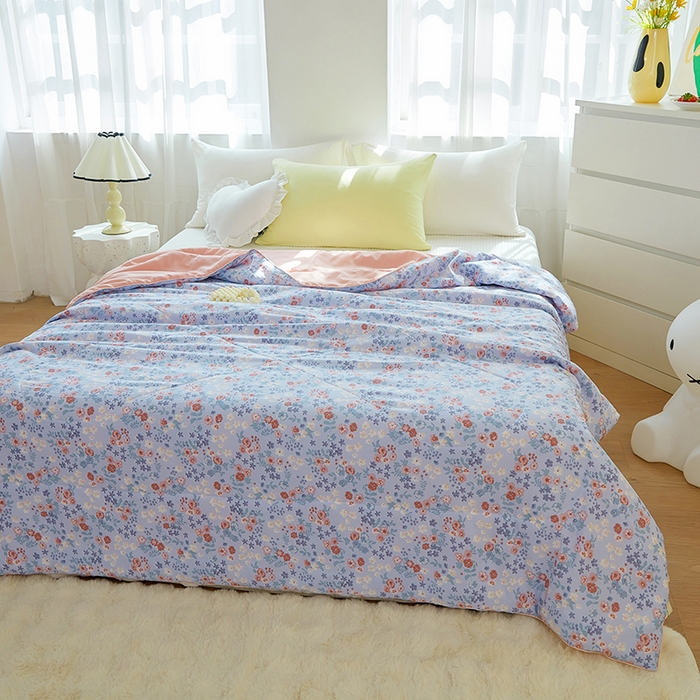 91家纺网 家纺一手货源 找家纺 梦恬佳 2025新款A类水洗皱皱棉夏凉被 甜蜜寄语