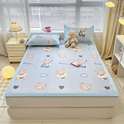 91家纺网 家纺一手货源 找家纺 （总）鑫琪莱家纺 2025新款数码印花加密冰藤凉席三件套