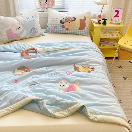 91家纺网 家纺一手货源 找家纺 （总）康纳利 2025新款水洗云朵棉印花卡通夏被