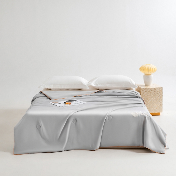 91家纺网 家纺一手货源 找家纺 眠多宝 2025新款奥地利兰精天丝刺绣夏被空调被 之灰