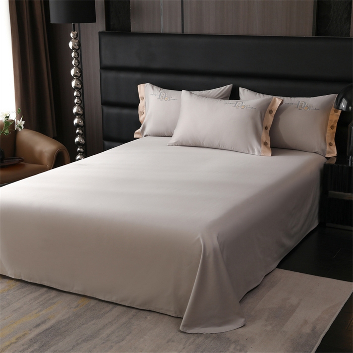 91家纺网 家纺一手货源 找家纺 暖洋 2025新款100支长绒棉绣花纽扣款四件套长绒棉四件套全棉四件套【礼盒包装】 月光灰