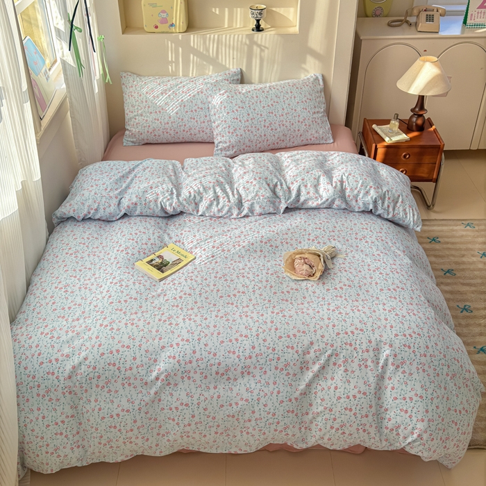 91家纺网 家纺一手货源 找家纺 冕悠家纺 2025新款热款A类高克重针织双层纱四件套系列 （提供买家秀） 馥郁玫瑰