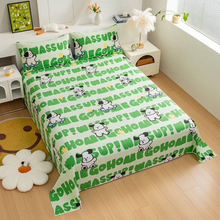 91家纺网 家纺一手货源 找家纺 2025新款老粗布床单老粗布凉席系列-凉席 滑板狗