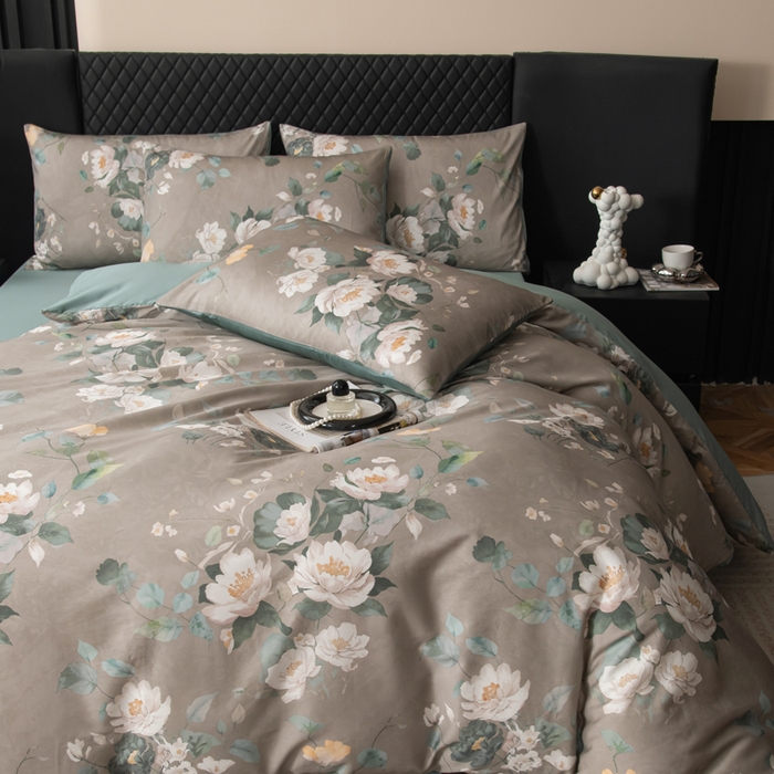 91家纺网 家纺一手货源 找家纺 （总）氧家 2025新款60s贡缎长绒棉数码印花四件套（礼盒装）