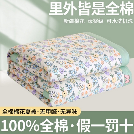 91家纺网 家纺一手货源 找家纺 （自己工厂 有网销大热款 网销帮推可合作优惠）2025新款全棉夏被空调被夏凉被纯棉夏季儿童棉花薄被子 碎花细雨