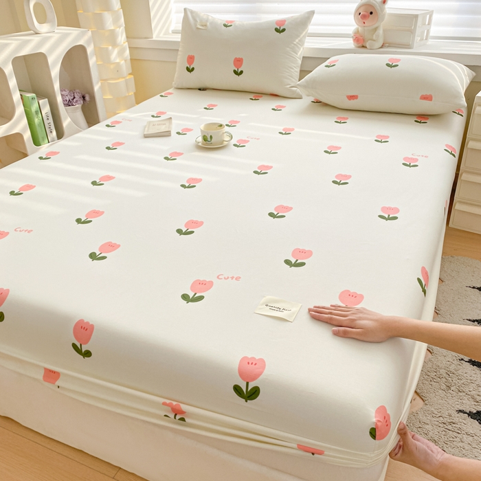 91家纺网 家纺一手货源 找家纺 梵克保罗 2025新款亲肤舒适全棉印花系列床笠 郁金香