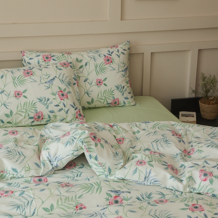 91家纺网 家纺一手货源 找家纺 棉眠 2025新款春夏花间牧歌田园系列四件套 春之晓晓