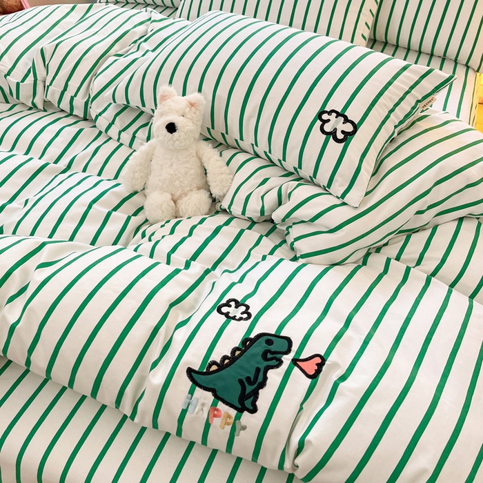 91家纺网 家纺一手货源 找家纺 （总）雅居纺家纺 2025新款全棉老粗布绣花四件套单被套