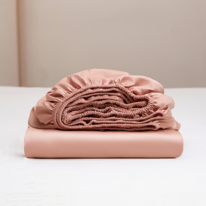 91家纺网 家纺一手货源 找家纺 梵克保罗 2025新款100支50双股全棉单品床笠 50双股-桃子粉