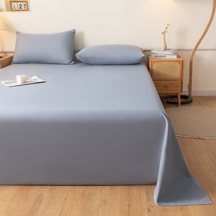 91家纺网 家纺一手货源 找家纺 梵克保罗 2025新款亲肤舒适防水纯色床单 C-浅灰