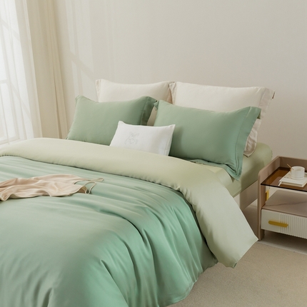 91家纺网 家纺一手货源 找家纺 （总）121  2025新款60s支进口兰精天丝四件套-秋风QIUFENG系列（场景二）