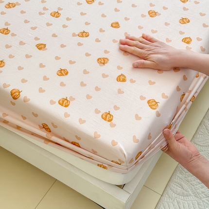 91家纺网 家纺一手货源 找家纺 （总）（买家秀）（爆款花型 不断货）2025年新款A类母婴级针织棉双层纱印花床笠三件套全棉纯棉床笠纯色床笠