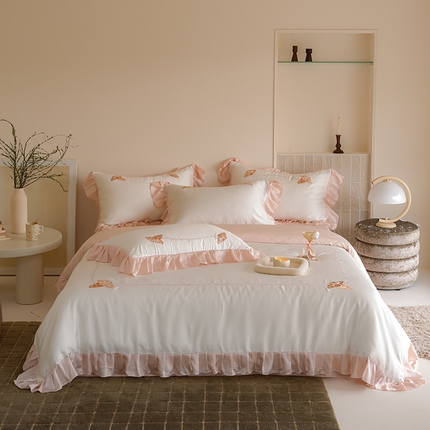 91家纺网 家纺一手货源 找家纺 （总）简纯主义 2025新款兰精天丝刺绣四件套