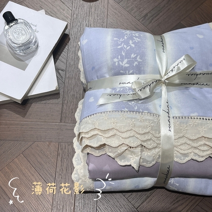 91家纺网 家纺一手货源 找家纺 （总）荣轩家居 2025新款全棉双层纱镂空花边工艺款四件套