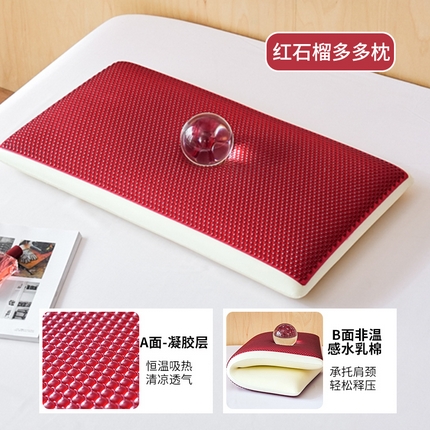 91家纺网 家纺一手货源 找家纺 鸿橡源2025新款凝胶开口枕 SKU03_颜色分类(红石榴凝胶枕-红【升级款】)