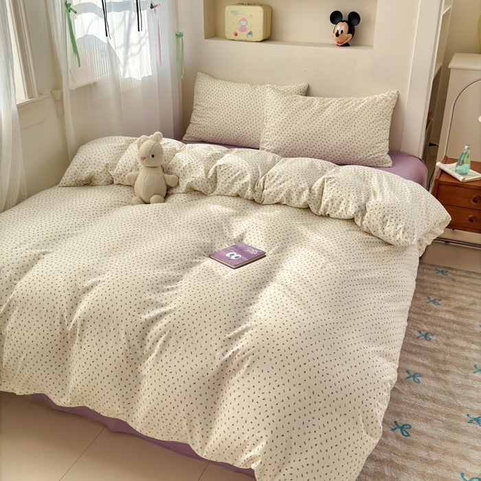 91家纺网 家纺一手货源 找家纺 冕悠家纺 2025新款热款A类高克重针织双层纱四件套系列 （提供买家秀） 繁花协奏