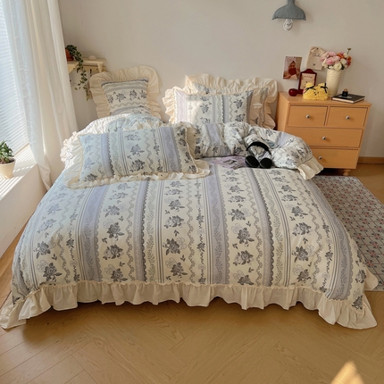 91家纺网 家纺一手货源 找家纺 （总）六巷胡同 2025新款韩式复古博主风小碎花花边款四件套